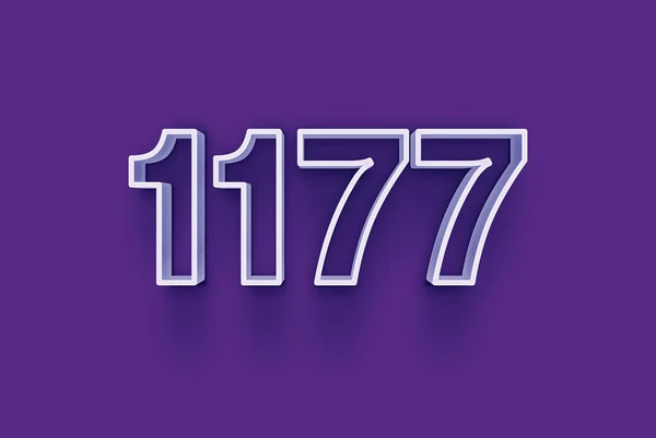 3D number 1177  is isolated on purple background for your unique selling poster promo discount special sale shopping offer, banner ads label, enjoy Christmas, Xmas sale off tag, coupon and more.