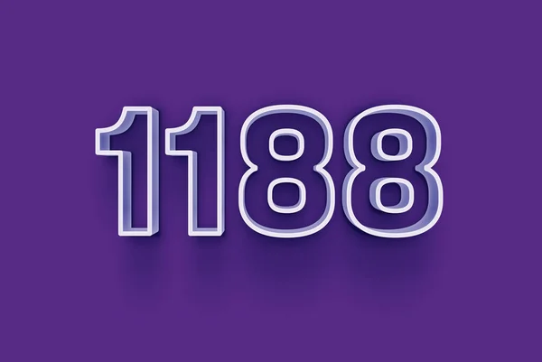 3D number 1188 is isolated on purple background for your unique selling poster promo discount special sale shopping offer, banner ads label, enjoy Christmas, Xmas sale off tag, coupon and more.