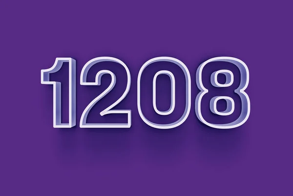 Numero 1208 Isolato Sfondo Viola Tuo Poster Vendita Unico Sconto — Foto Stock