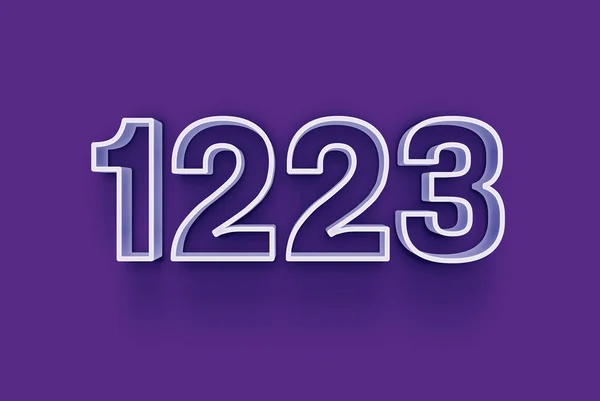 Numer 1223 Jest Izolowany Fioletowym Tle Dla Unikalnej Sprzedaży Plakat — Zdjęcie stockowe