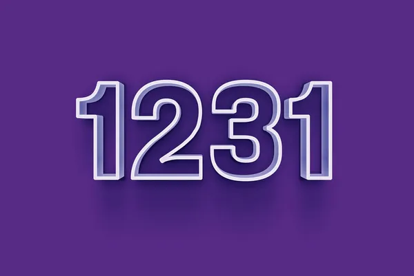 Numéro 1231 Est Isolé Sur Fond Violet Pour Votre Vente — Photo