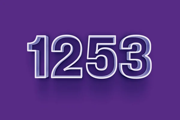 Número 1253 Aísla Fondo Púrpura Para Oferta Única Compra Venta — Foto de Stock