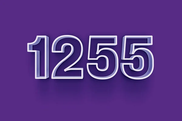 Номер 1255 Изолирован Фиолетовом Фоне Вашего Уникального Рекламного Плаката Промо — стоковое фото