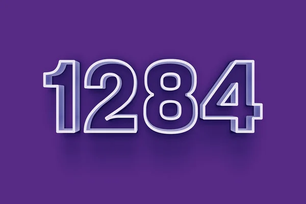 Номер 1284 Изолирован Фиолетовом Фоне Вашего Уникального Рекламного Плаката Промо — стоковое фото