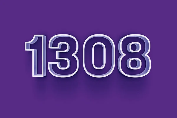Number 1308 Isolated Purple Background Your Unique Selling Poster Promo — Stock Photo, Image
