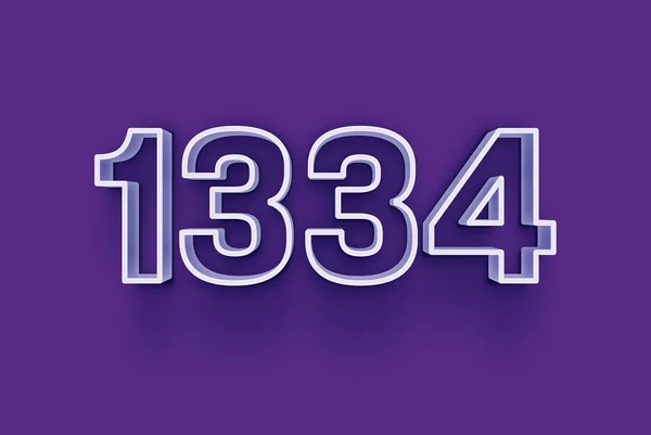 Numéro 1334 Est Isolé Sur Fond Violet Pour Votre Offre — Photo