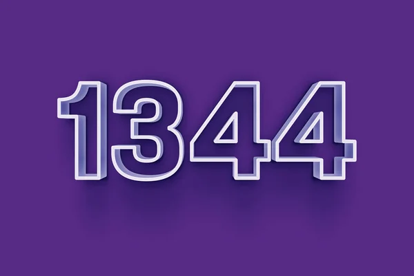 Numéro 1344 Est Isolé Sur Fond Violet Pour Votre Offre — Photo