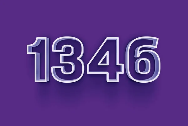3D号码1346是隔离在紫色背景下 为您独特的销售海报促销打折特价特价销售 横幅广告标签 享受圣诞 圣诞甩卖标签 优惠券等 — 图库照片