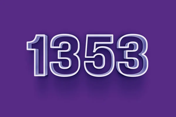 3D号码1353是隔离在紫色背景下 为您独特的销售海报促销打折特价特价销售 横幅广告标签 享受圣诞 圣诞甩卖标签 优惠券等 — 图库照片