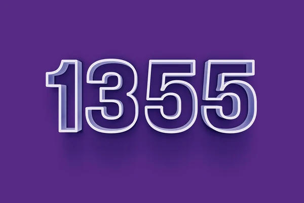 Numer 1355 Jest Izolowany Fioletowym Tle Dla Unikalnej Sprzedaży Plakat — Zdjęcie stockowe