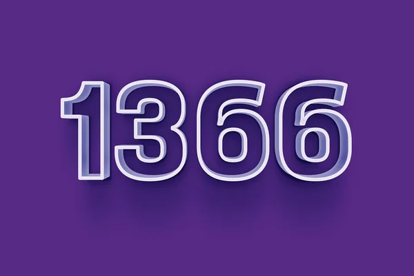 3D号码1366是隔离在紫色背景下 为您独特的销售海报促销打折特价特价销售 横幅广告标签 享受圣诞 圣诞甩卖标签 优惠券等 — 图库照片