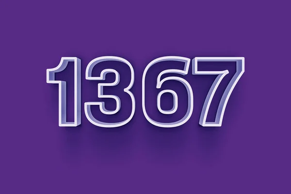 Номер 1367 Изолирован Фиолетовом Фоне Вашего Уникального Рекламного Плаката Промо — стоковое фото