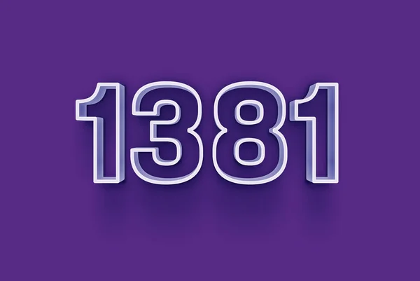 Αριθμός 1381 Είναι Απομονωμένη Μωβ Φόντο Για Μοναδική Αφίσα Πώλησης — Φωτογραφία Αρχείου