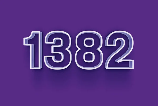 Номер 1382 Изолирован Фиолетовом Фоне Вашего Уникального Рекламного Плаката Промо — стоковое фото