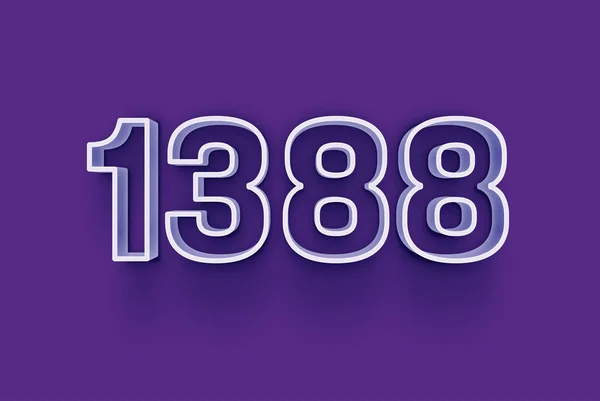 Номер 1388 Изолирован Фиолетовом Фоне Вашего Уникального Рекламного Плаката Промо — стоковое фото