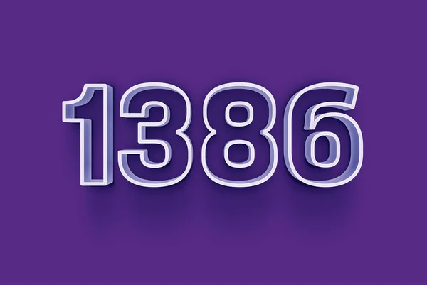 Номер 1386 Изолирован Фиолетовом Фоне Вашего Уникального Рекламного Плаката Промо — стоковое фото