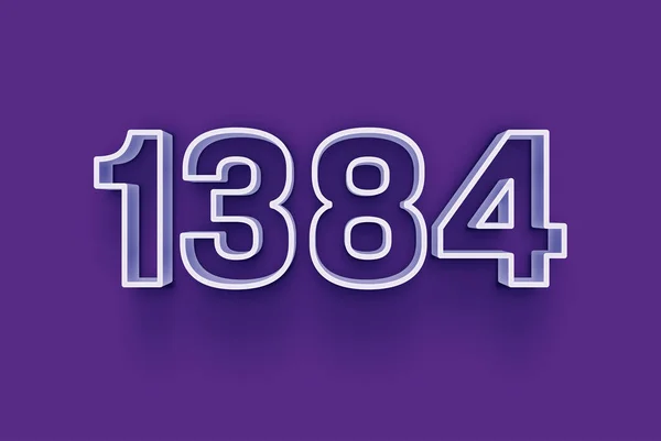 Número 1384 Está Aislado Fondo Púrpura Para Oferta Única Compra — Foto de Stock