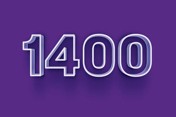 3D编号1400是隔离在紫色背景下您独特的销售海报促销折扣特价特价销售 横幅广告标签 享受圣诞 圣诞甩卖标签 优惠券等 — 图库照片