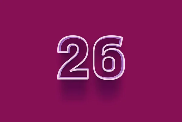 3D番号26は あなたのユニークな販売ポスタープロモーション割引特別販売ショッピングオファー バナー広告ラベル クリスマスをお楽しみくださいタグ クーポンなどのクリスマスの販売をオフ紫の背景に隔離されています — ストック写真