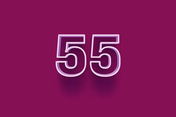 3D号55是隔离在紫色背景的独特销售招贴画特价特价销售 横幅广告标签 享受圣诞 圣诞甩卖标签 优惠券等 — 图库照片
