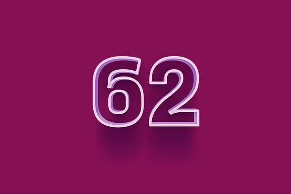 3D番号62は あなたのユニークな販売ポスタープロモーション割引特別販売ショッピングオファー バナー広告ラベル クリスマスをお楽しみくださいタグ クーポンなどのクリスマスの販売をオフに紫の背景に隔離されています — ストック写真