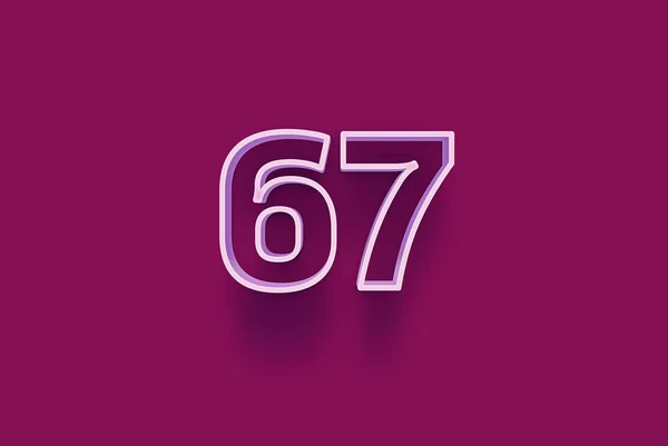 3D番号67は あなたのユニークな販売ポスタープロモーション割引特別販売ショッピングオファー バナー広告ラベル クリスマスをお楽しみくださいタグ クーポンなどのクリスマスの販売をオフに紫の背景に隔離されています — ストック写真