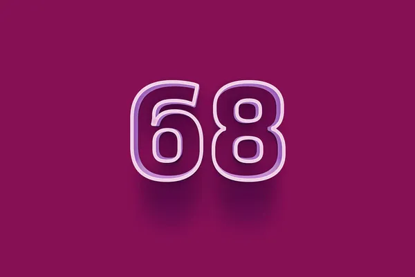 3D番号68は あなたのユニークな販売ポスタープロモーション割引特別販売ショッピングオファー バナー広告ラベルのための紫の背景に隔離されている クリスマスをお楽しみくださいタグ クーポンなど — ストック写真