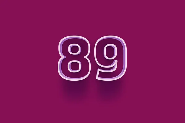 3D番号89は あなたのユニークな販売ポスタープロモーション割引特別販売ショッピングオファー バナー広告ラベルのための紫の背景に隔離されている クリスマスをお楽しみくださいタグ クーポンなど — ストック写真