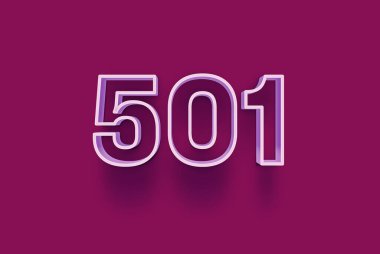  3D numara 501 mor arka planda indirimli poster indirimi için özel satış teklifi, afiş reklamları etiketi, afiş etiketi, Noel indirimi, indirim kuponu ve daha fazlası için izole edilmiştir..