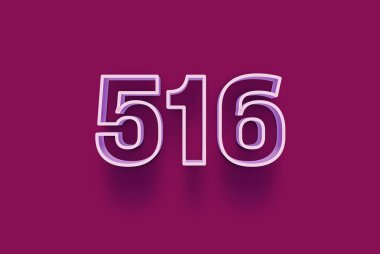  3D numara 516 mor arka planda indirimli poster indirimi için özel satış teklifi, afiş reklamları etiketi, afiş etiketi, Noel indirimi, indirim kuponu ve daha fazlası için izole edilmiştir..