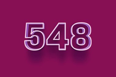  3D numara 548 mor arka planda sizin benzersiz indirimli poster indiriminiz için özel satış teklifi, afiş reklamları etiketi, Noel 'in tadını çıkarın, Xmas indirimli etiketi, kupon ve daha fazlası için izole edilmiştir..