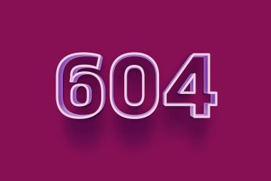  3D numara 604 mor arka planda sizin benzersiz indirimli poster indiriminiz için özel satış teklifi, afiş reklamları etiketi, Noel 'in tadını çıkarın, indirimli Xmas indirimi, kupon ve daha fazlası için izole edilmiştir..