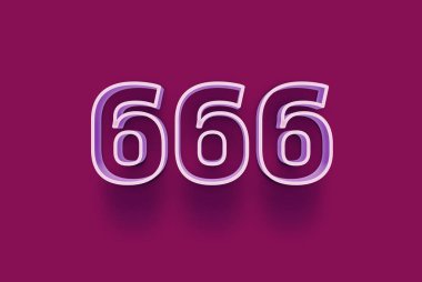  3D numara 666 mor arka planda indirimli poster indirimi için özel satış teklifi, afiş reklamları etiketi, afiş etiketi, Noel indirimi, indirim kuponu ve daha fazlası için izole edilmiştir..