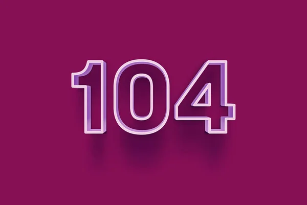 Número 104 Está Aislado Fondo Púrpura Para Oferta Única Compra — Foto de Stock