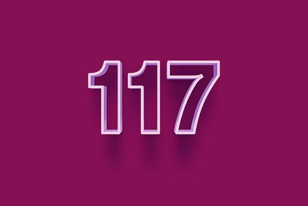 Numéro 117 Est Isolé Sur Fond Violet Pour Votre Vente — Photo