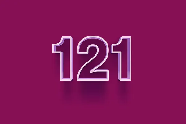 Numéro 121 Est Isolé Sur Fond Violet Pour Votre Vente — Photo