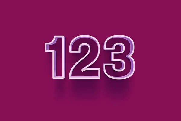 Numer 123 Jest Izolowany Fioletowym Tle Dla Unikalnej Sprzedaży Plakat — Zdjęcie stockowe