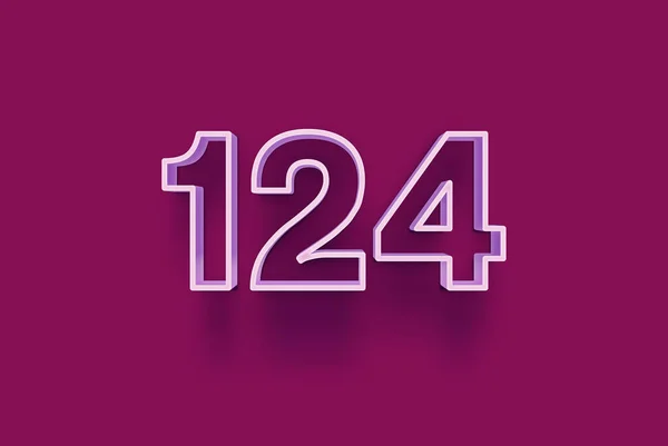 Номер 124 Ізольований Фіолетовому Фоні Вашої Унікальної Продажу Плакат Промо — стокове фото