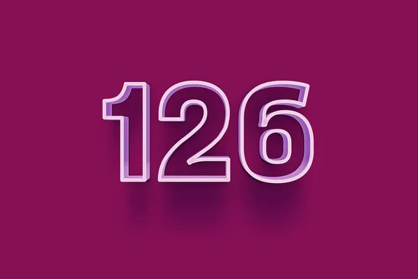 Numéro 126 Est Isolé Sur Fond Violet Pour Votre Vente — Photo