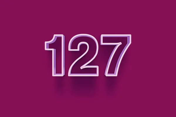 Numero 127 Isolato Sfondo Viola Tuo Poster Vendita Unico Sconto — Foto Stock