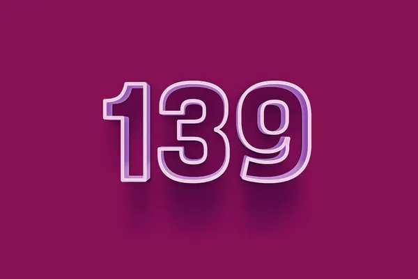 Numéro 139 Est Isolé Sur Fond Violet Pour Votre Vente — Photo