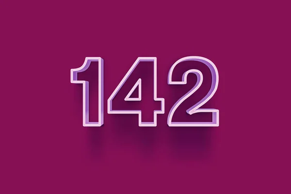 Numéro 142 Est Isolé Sur Fond Violet Pour Votre Vente — Photo