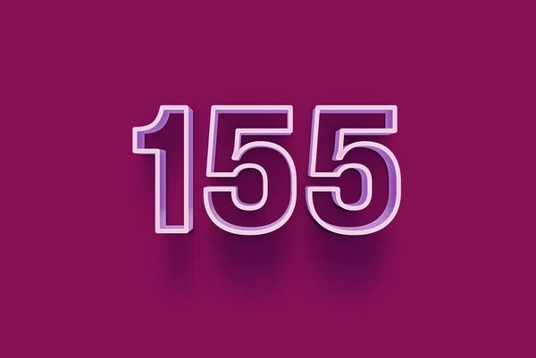 Nummer 155 Ist Isoliert Auf Lila Hintergrund Für Ihre Einzigartigen — Stockfoto
