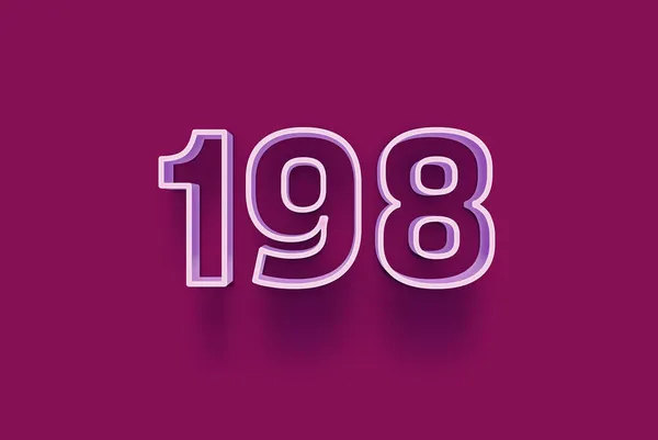 Номер 198 Изолирован Фиолетовом Фоне Вашего Уникального Рекламного Плаката Промо — стоковое фото