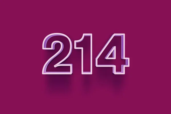 3D number  214 is isolated on purple background for your unique selling poster promo discount special sale shopping offer, banner ads label, enjoy Christmas, Xmas sale off tag, coupon and more.
