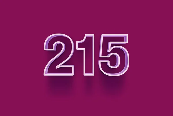 3D number  215 is isolated on purple background for your unique selling poster promo discount special sale shopping offer, banner ads label, enjoy Christmas, Xmas sale off tag, coupon and more.