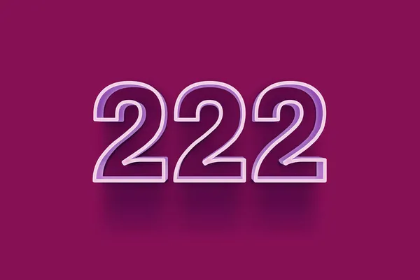 Número 222 Isolado Fundo Roxo Para Seu Único Cartaz Venda — Fotografia de Stock