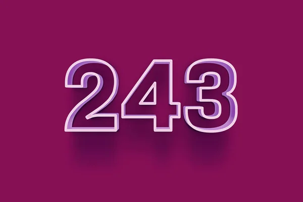 3D番号243は あなたのユニークな販売ポスタープロモーション割引特別販売ショッピングオファー バナー広告ラベル クリスマスを楽しむ クーポンなどのクリスマスの販売のための紫色の背景に隔離されています — ストック写真