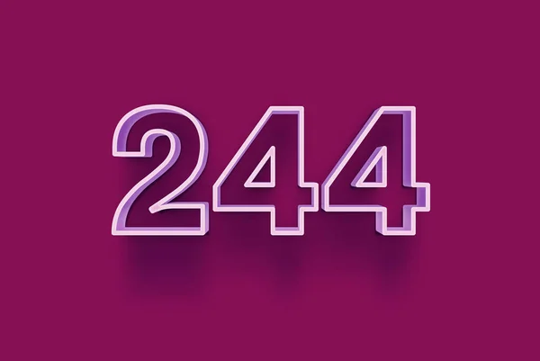 3D番号244は あなたのユニークな販売ポスタープロモーション割引特別販売ショッピングオファー バナー広告ラベルのための紫の背景に隔離されている クリスマスをお楽しみくださいタグ クーポンなど — ストック写真