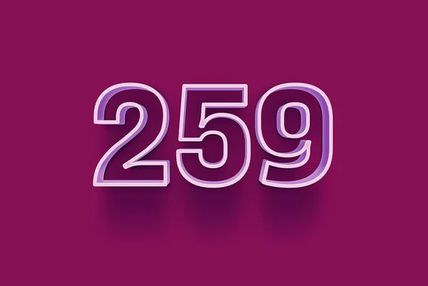 Nombre 259 Est Isolé Sur Fond Violet Pour Votre Vente — Photo